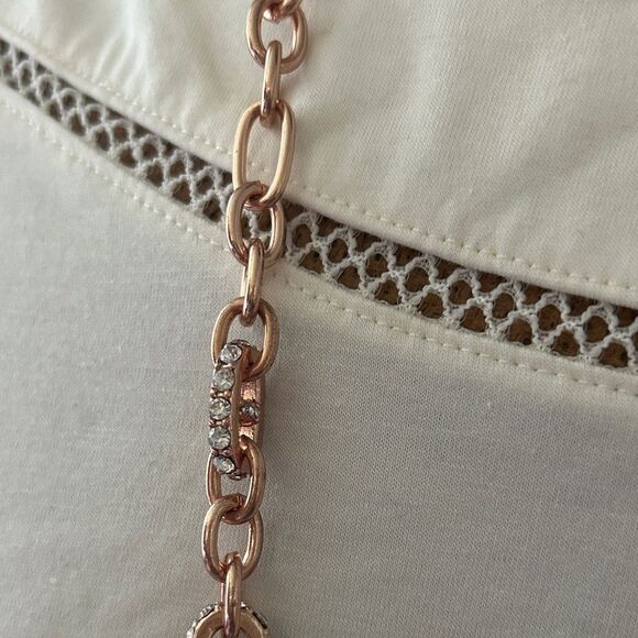 Betsey Johnson pink crab crystal rose gold Necklace - Picture 4 of 6